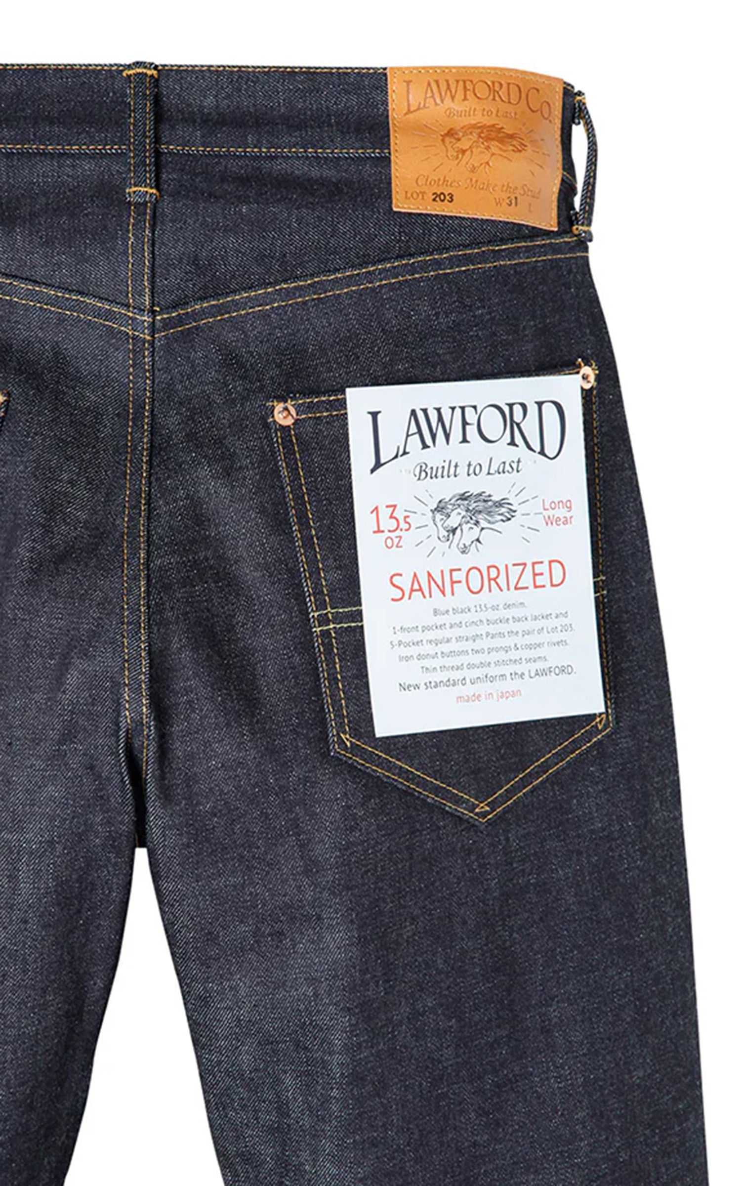 Lawford Lot.203 Five Pocket Denim Pants Indigo 13.5oz