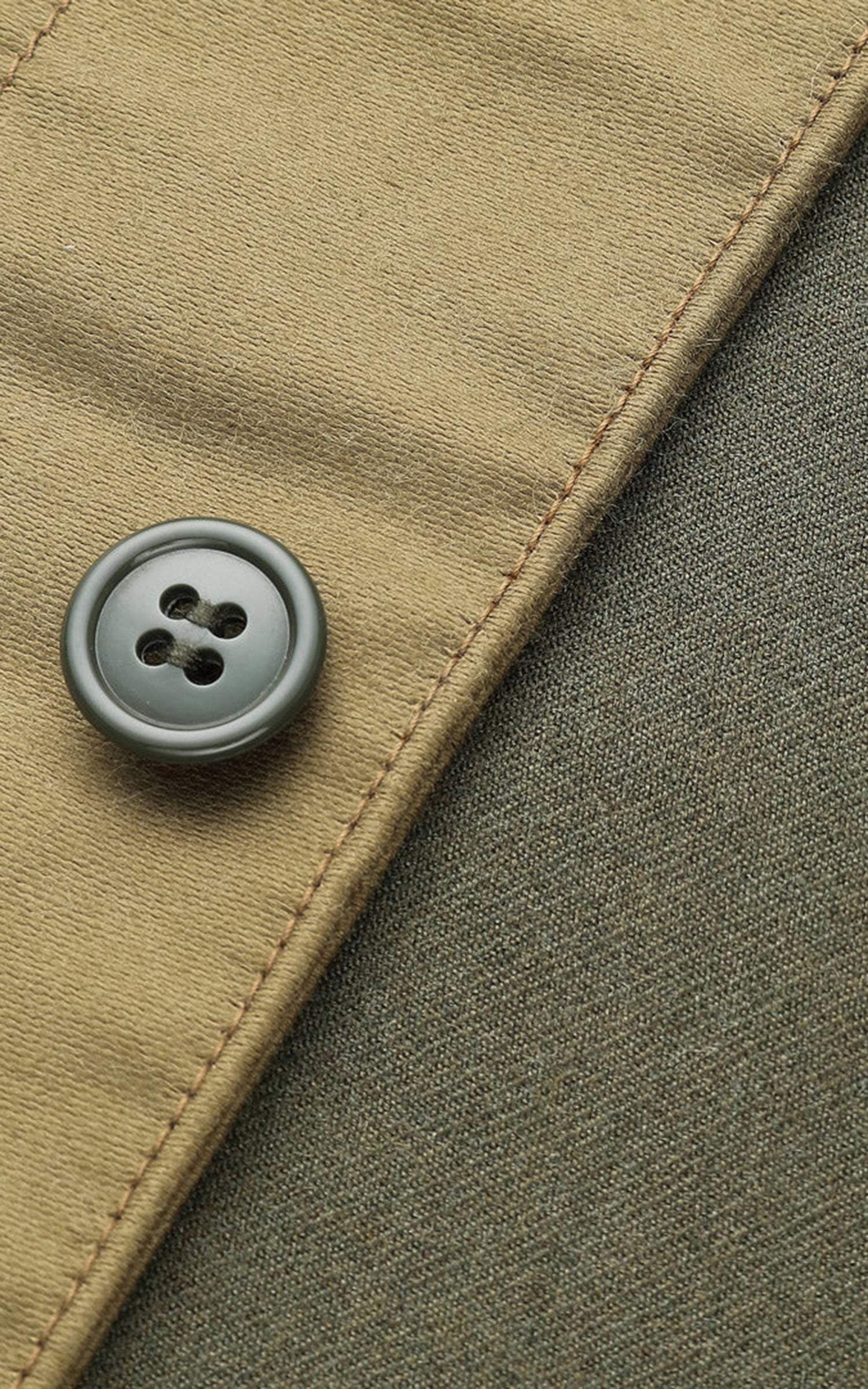 Lawford Lined Military Vest Moleskin Khaki