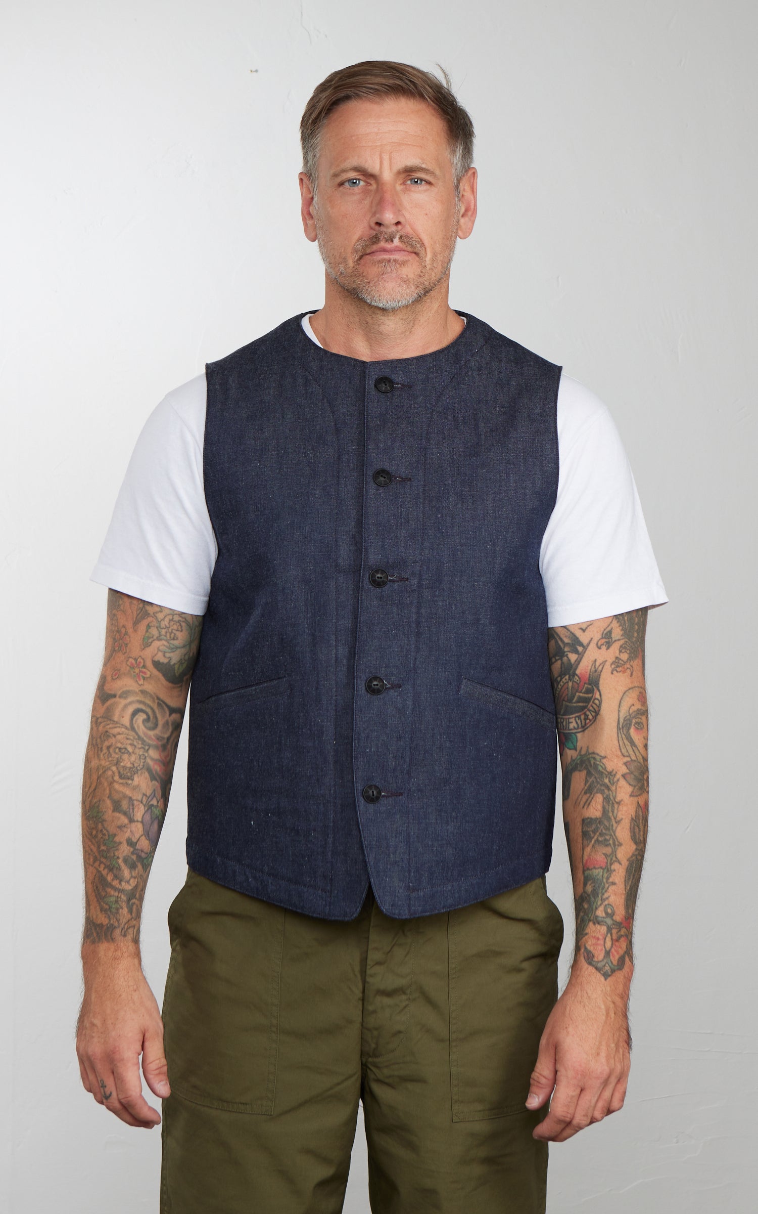 Lawford Lot.432 Blanket Lined Denim Work Vest 10oz