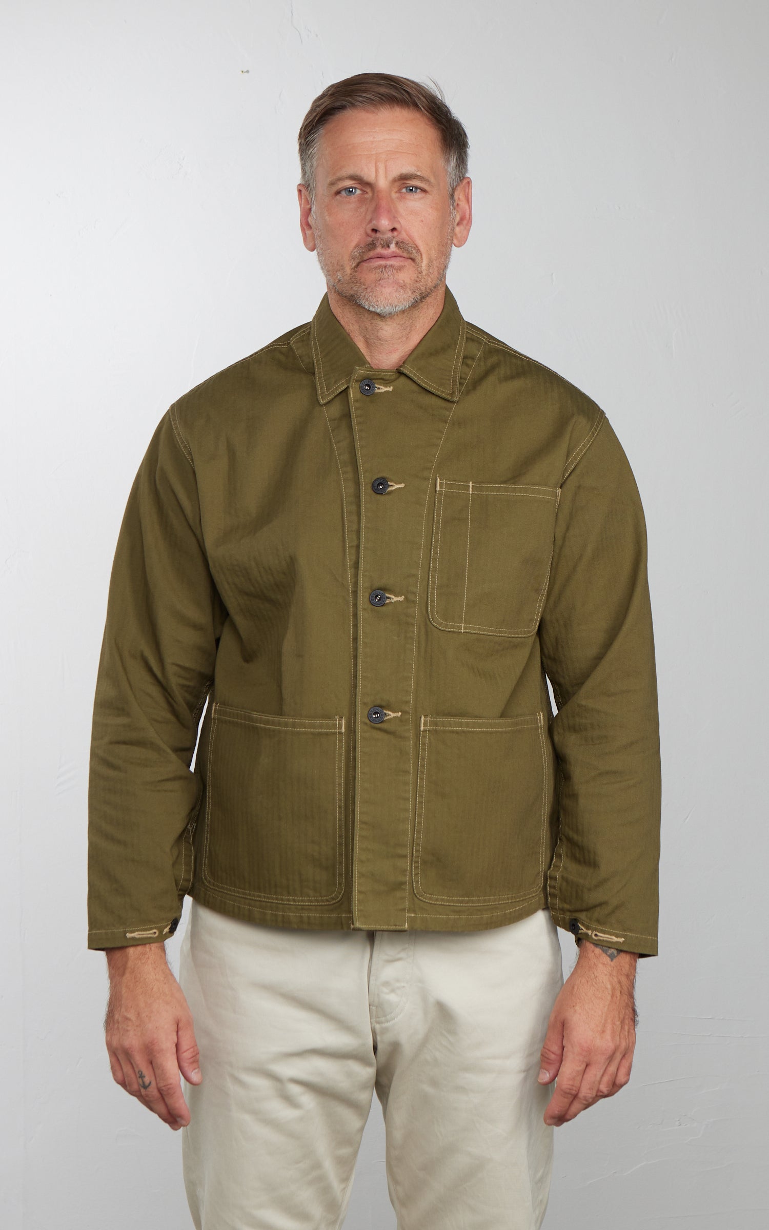 ONI Denim 01507L-HOX-OLB Type I Jacket Sulfur Dyed Heavy Oxford Olive
