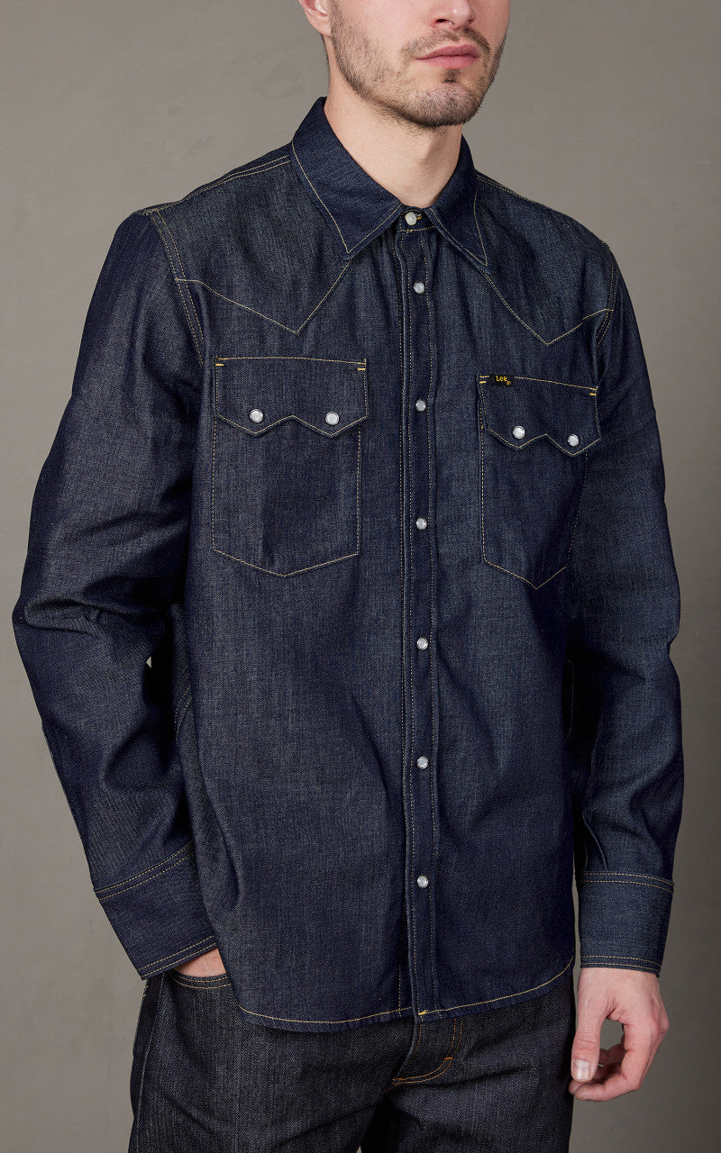 Lee 101 50s Western Shirt Dry Indigo 7.5oz