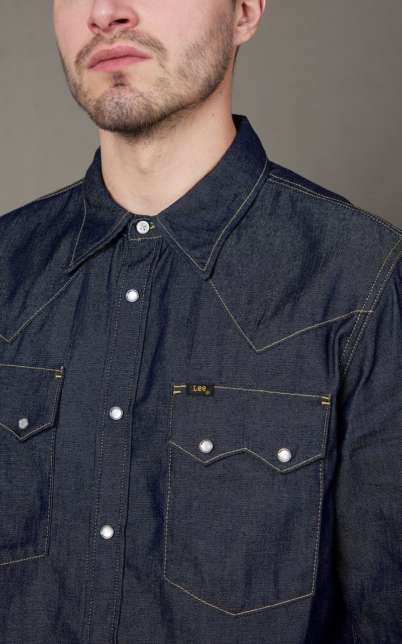 Lee 101 50s Western Shirt Dry Indigo 7.5oz
