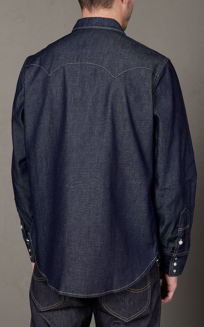 Lee 101 50s Western Shirt Dry Indigo 7.5oz