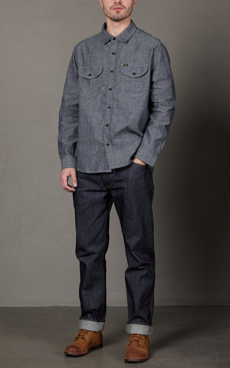 Lee 101 101 70s Shirt Dry Chambray Indigo