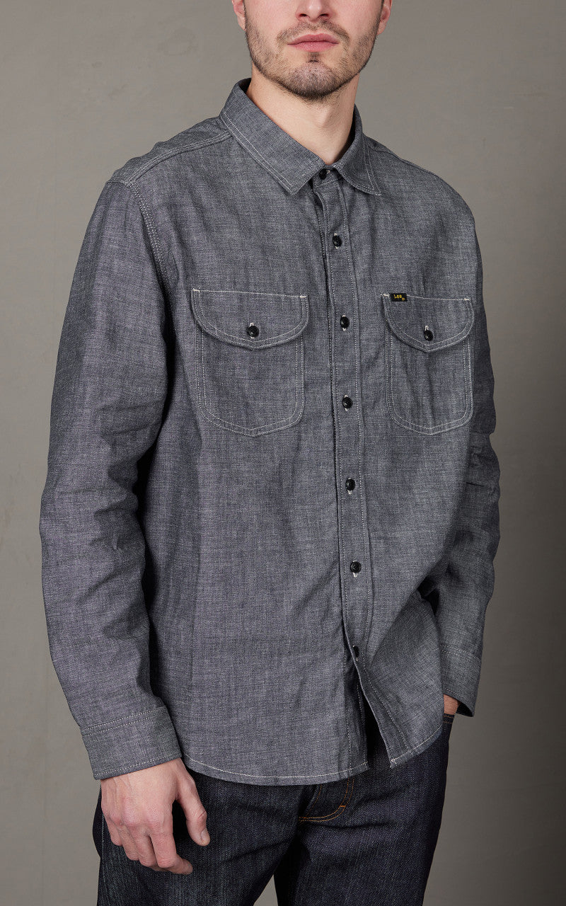 Lee 101 101 70s Shirt Dry Chambray Indigo