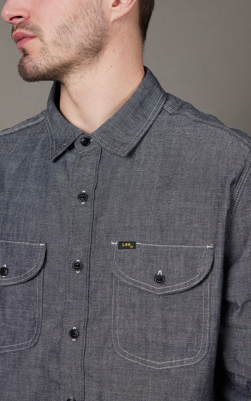 Lee 101 101 70s Shirt Dry Chambray Indigo