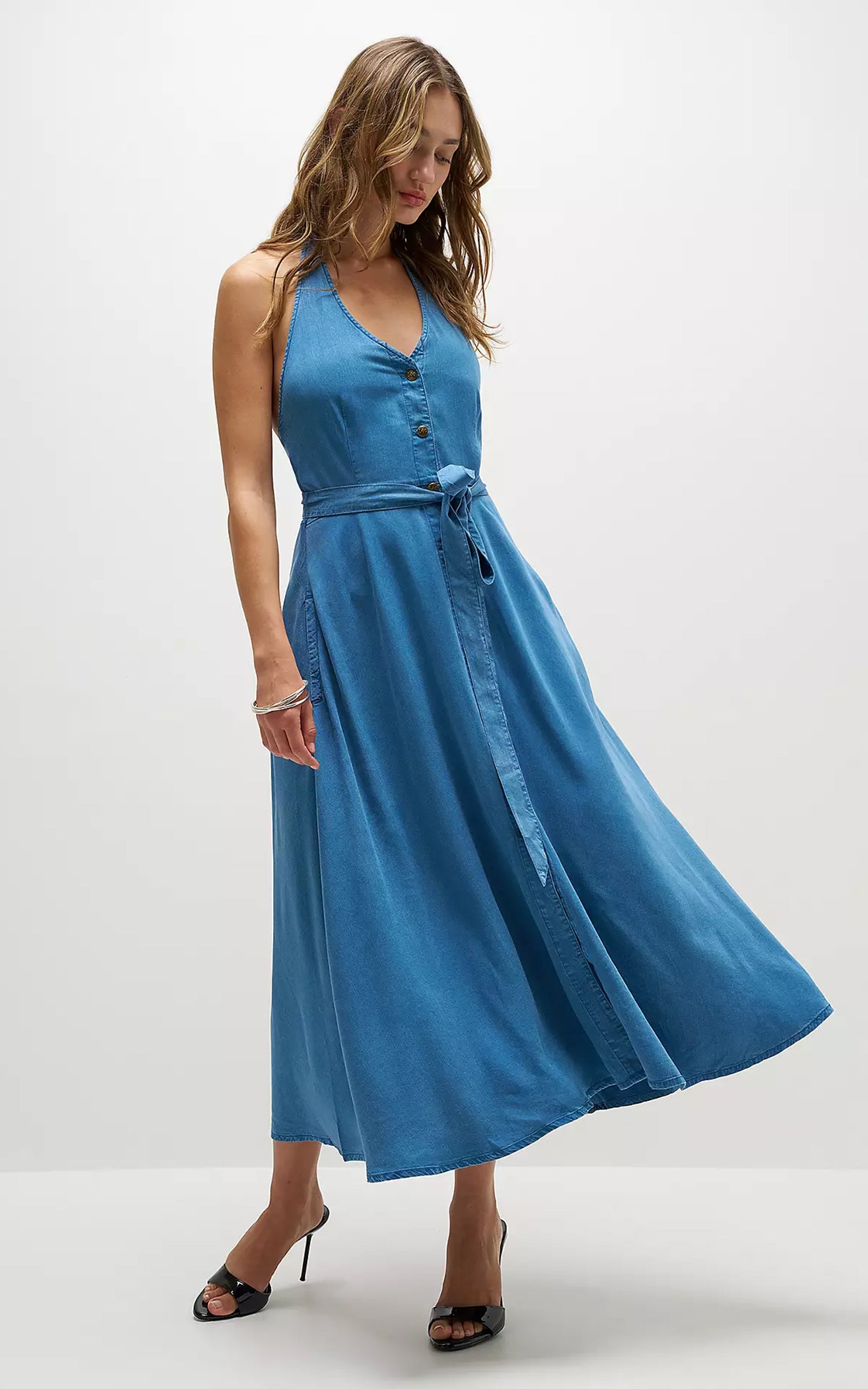 Lee x Marilyn Halter Dress Ice Storm