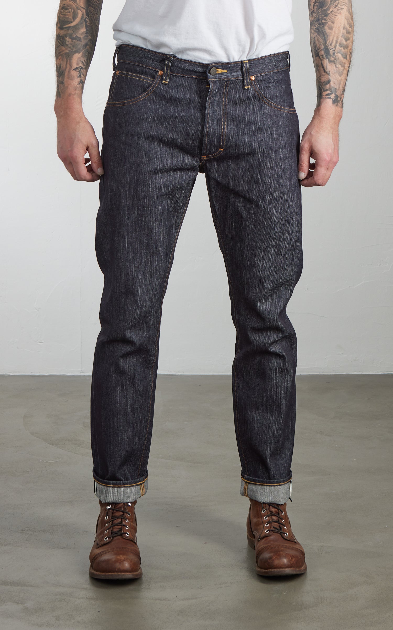 Lee 101 101 S Slim Jean Selvedge Dry Blue 14.75oz