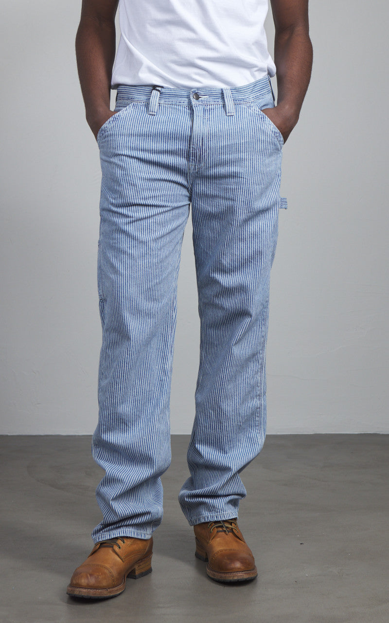Lee 101 101 Workwear Carpenter Washed Railroad Striped Blue