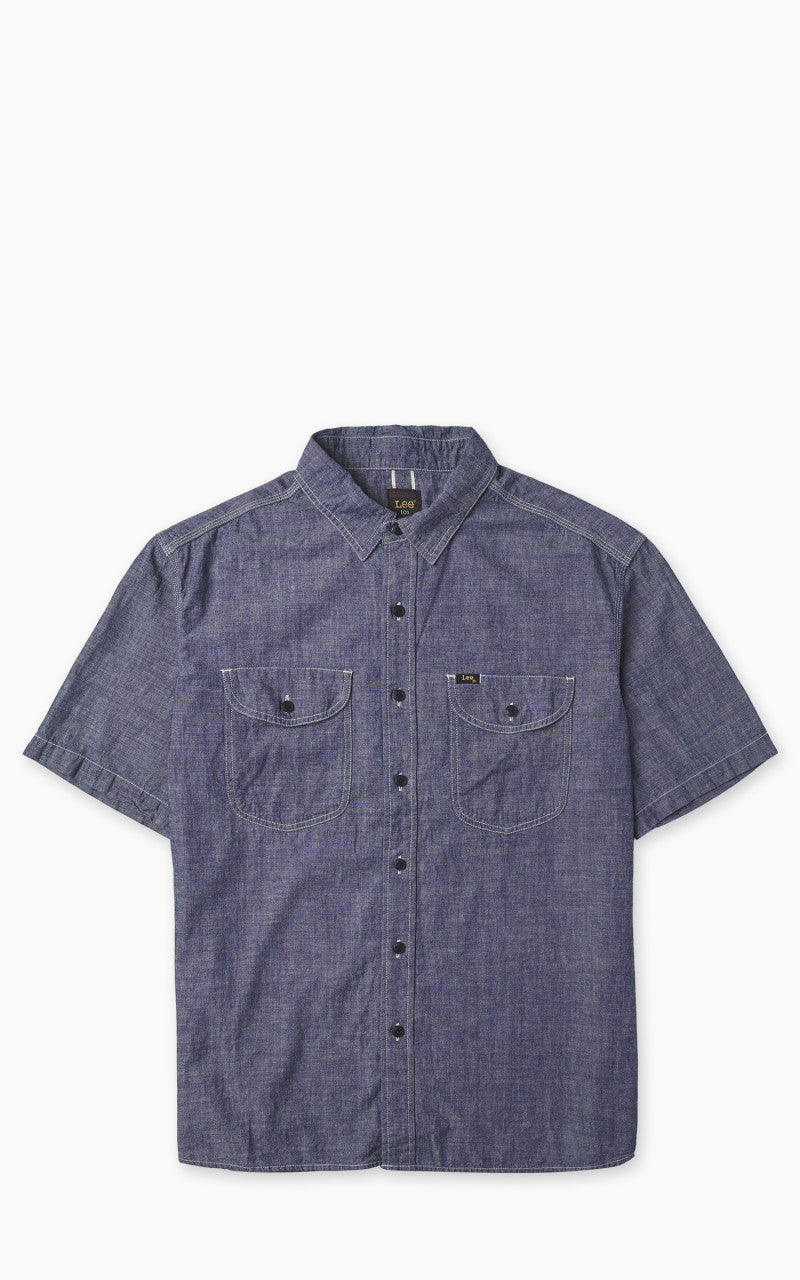 Lee 101 101 Short Sleeve Worker Shirt Rinse Chambray Blue