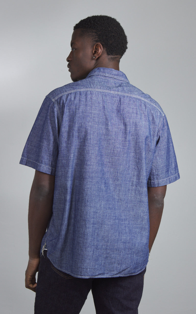 Lee 101 101 Short Sleeve Worker Shirt Rinse Chambray Blue