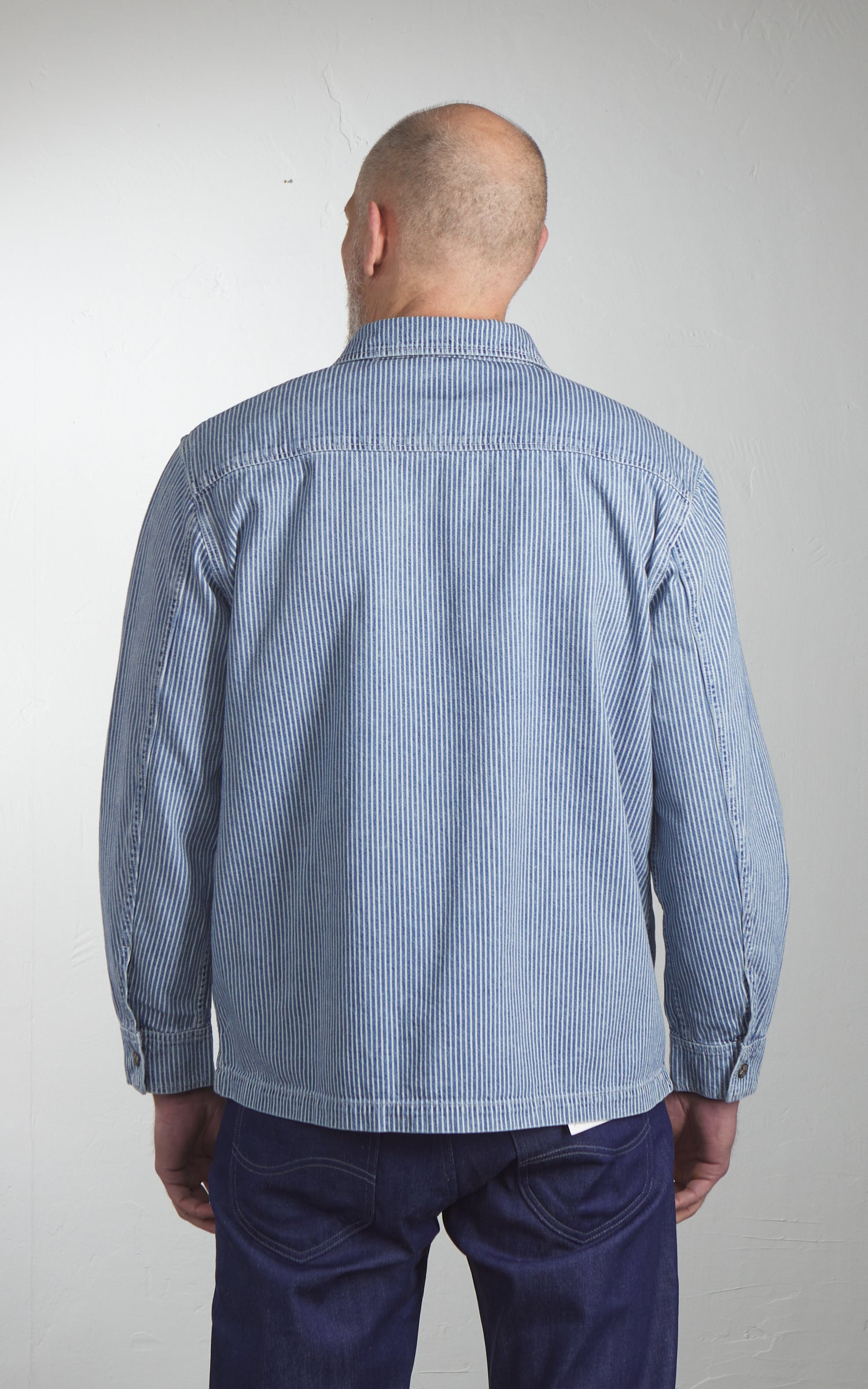 Lee 101 101 Relaxed Overshirt Washed RR Stripe Blue