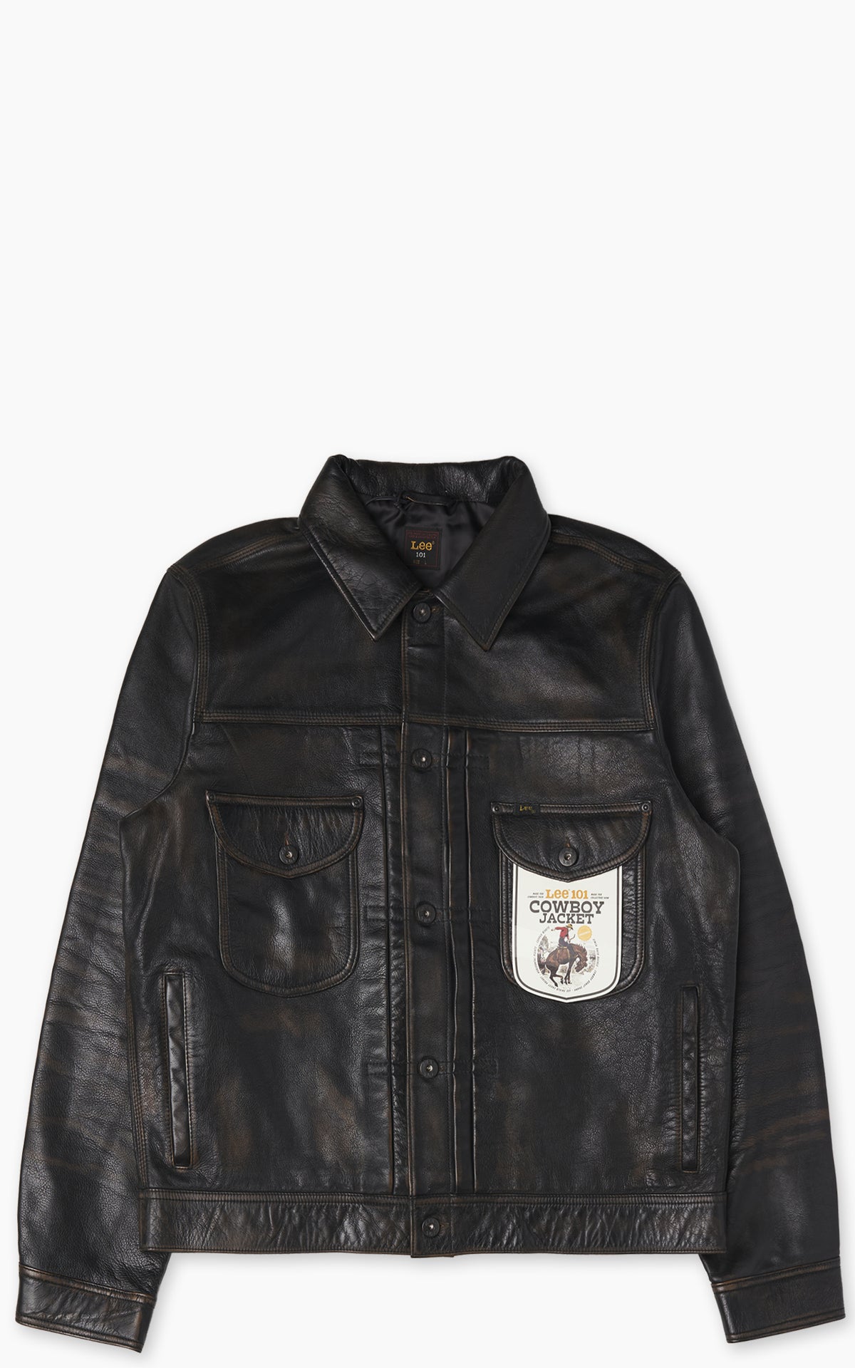 Lee 101 101 Relaxed Lined Cowboy Leather Jacket Chocolate Noir