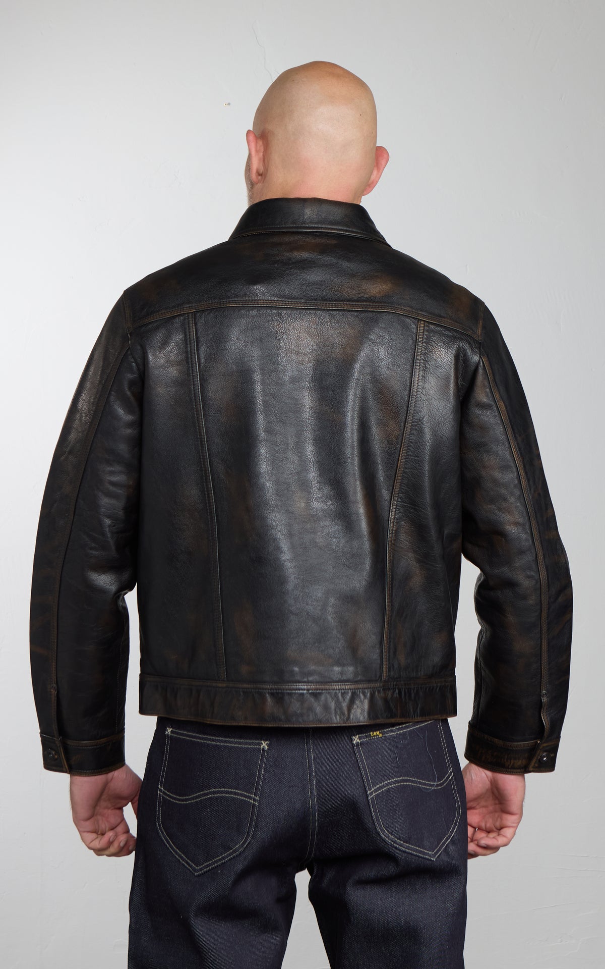 Lee 101 101 Relaxed Lined Cowboy Leather Jacket Chocolate Noir