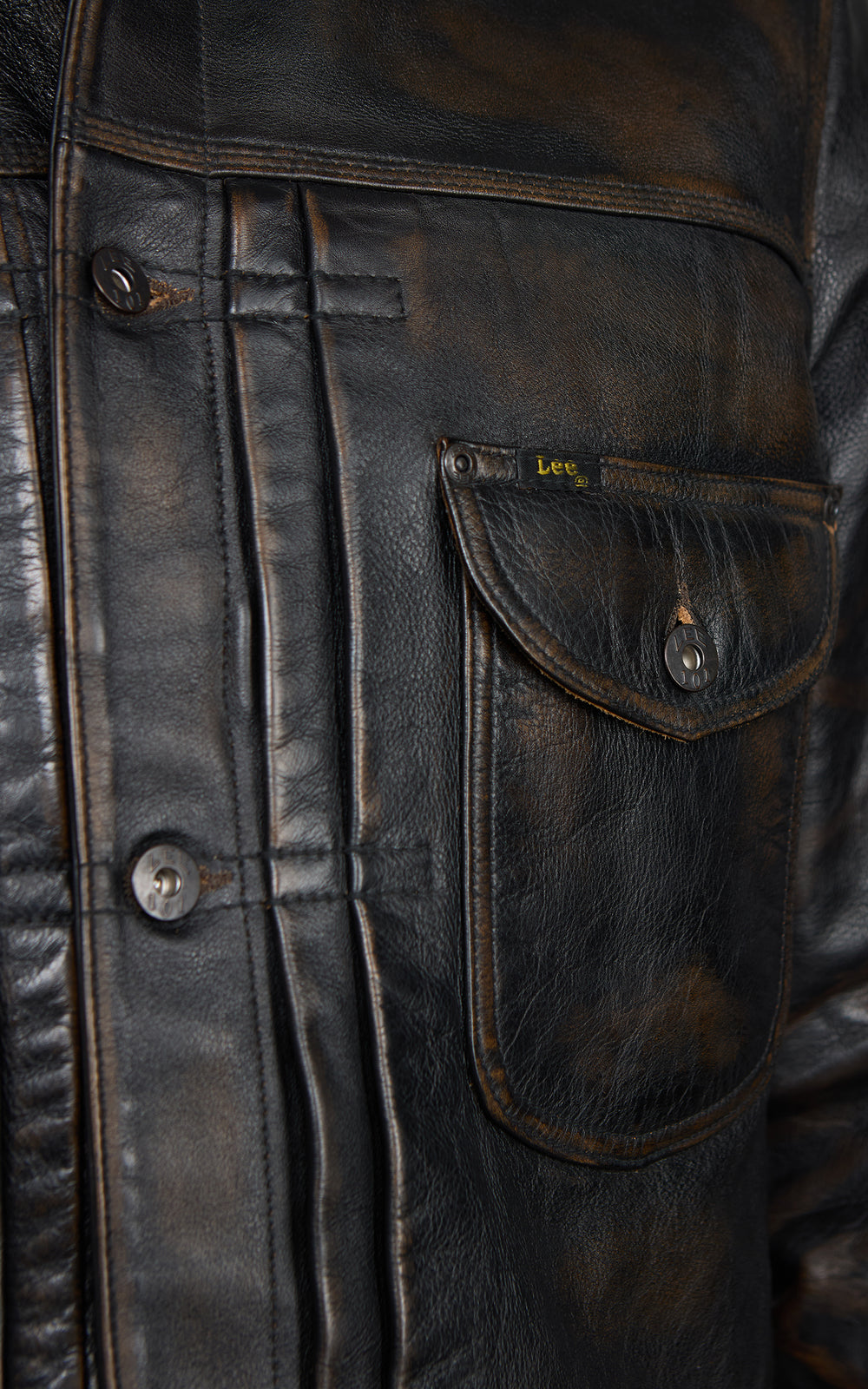 Lee 101 101 Relaxed Lined Cowboy Leather Jacket Chocolate Noir