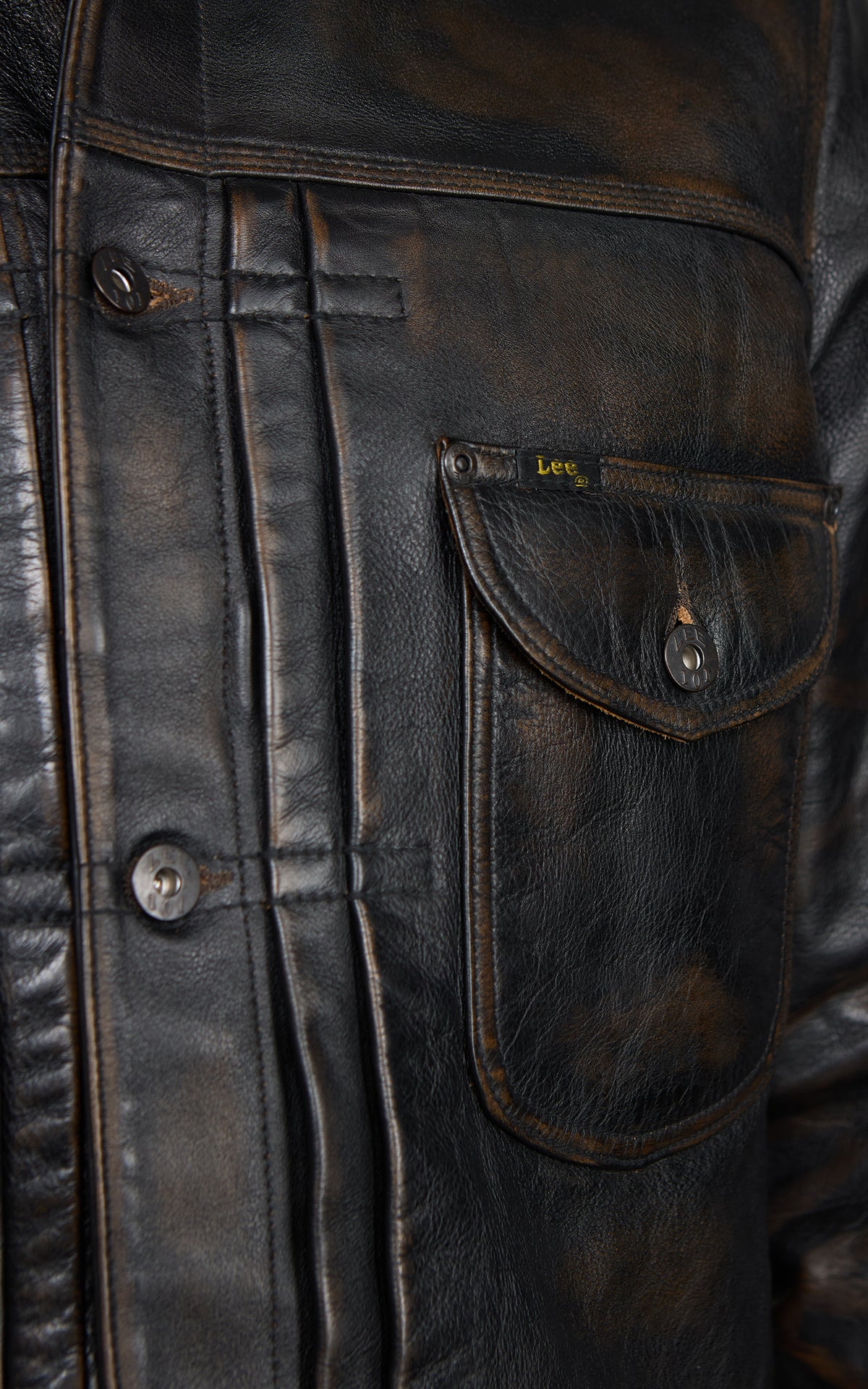 Lee 101 101 Relaxed Lined Cowboy Leather Jacket Chocolate Noir