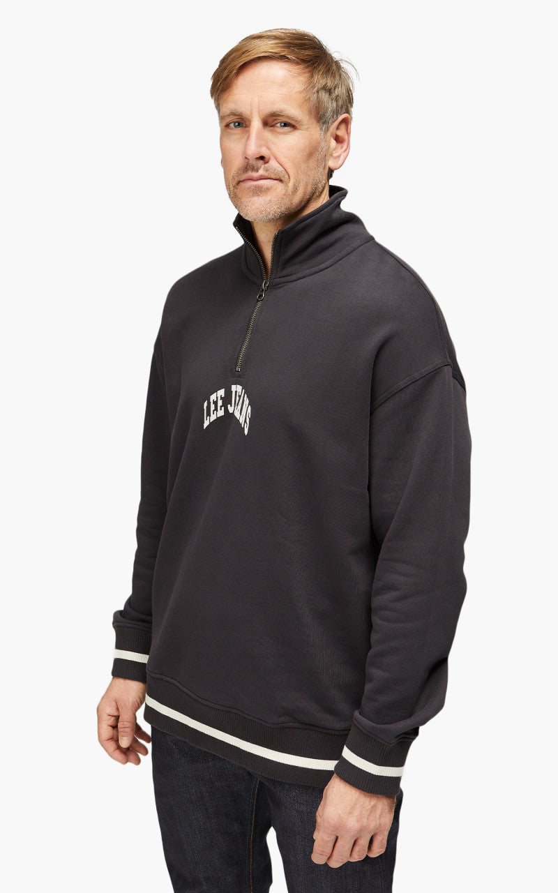Lee Half Zip Seasonal Sweatshirt Washed Black