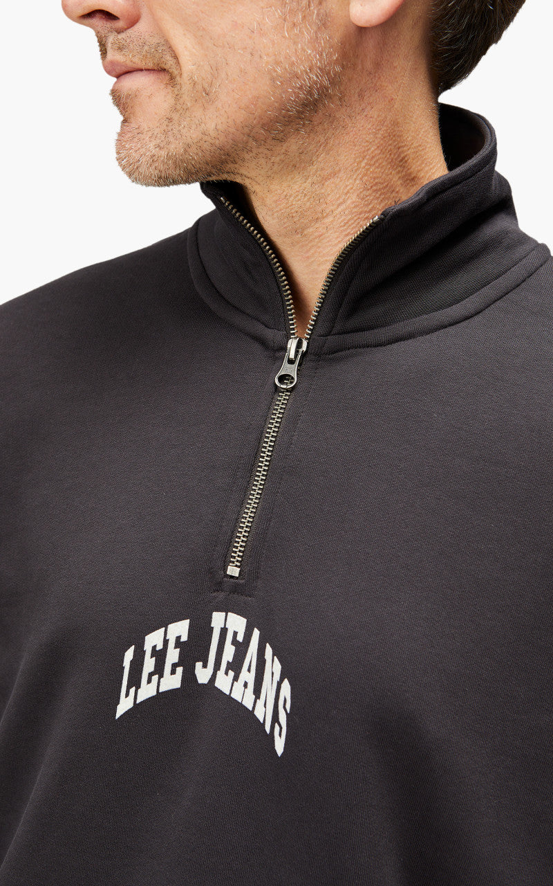 Lee Half Zip Seasonal Sweatshirt Washed Black