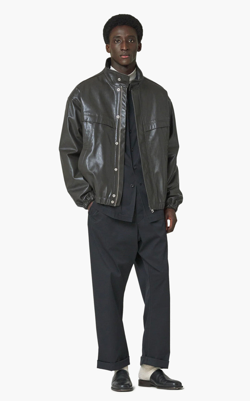 Lemaire Boxy Leather Blouson Dark Chocolate