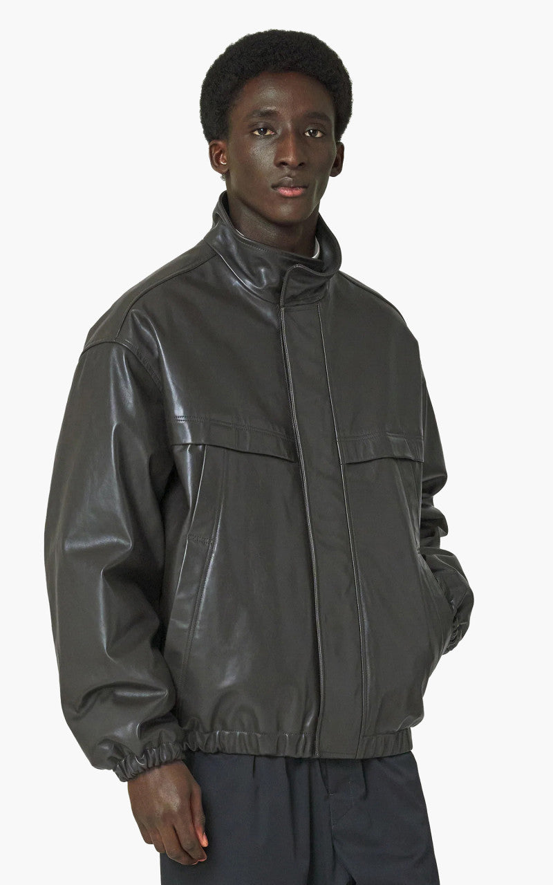 Lemaire Boxy Leather Blouson Dark Chocolate