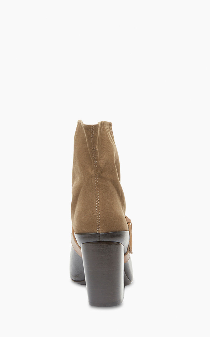 Lemaire Canvas Mid Boot Ochre Brown/Black/Cigar