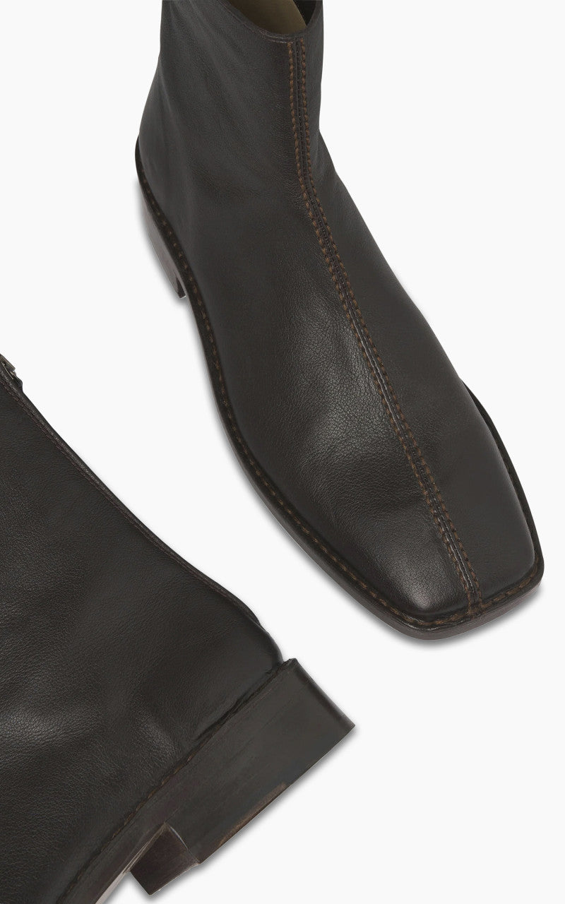 Lemaire Piped Zipped Boots Soft Leather Mushroom