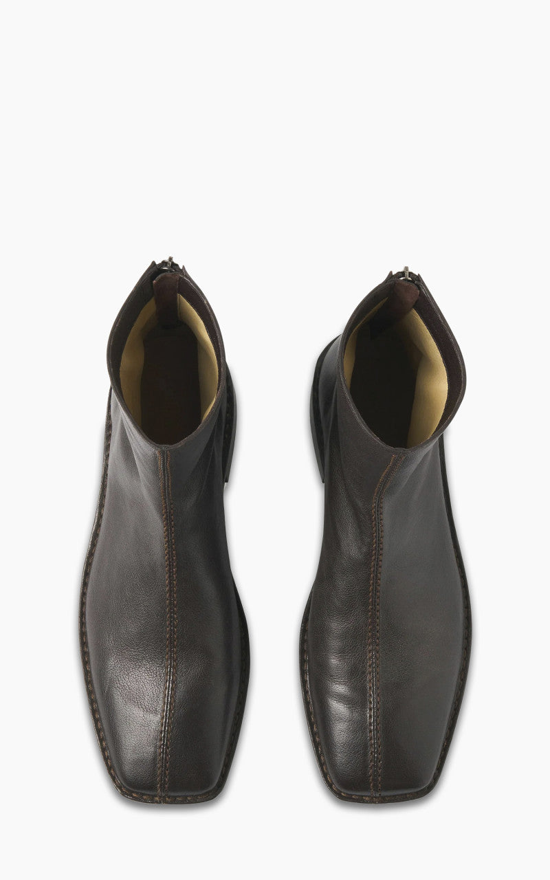 Lemaire Piped Zipped Boots Soft Leather Mushroom