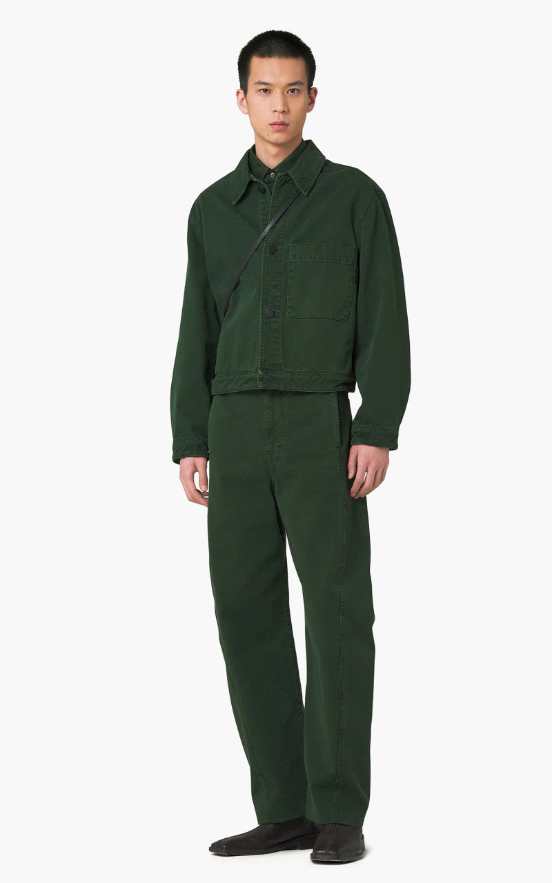 Lemaire Twisted Belted Pants Garment Dyed Denim Green