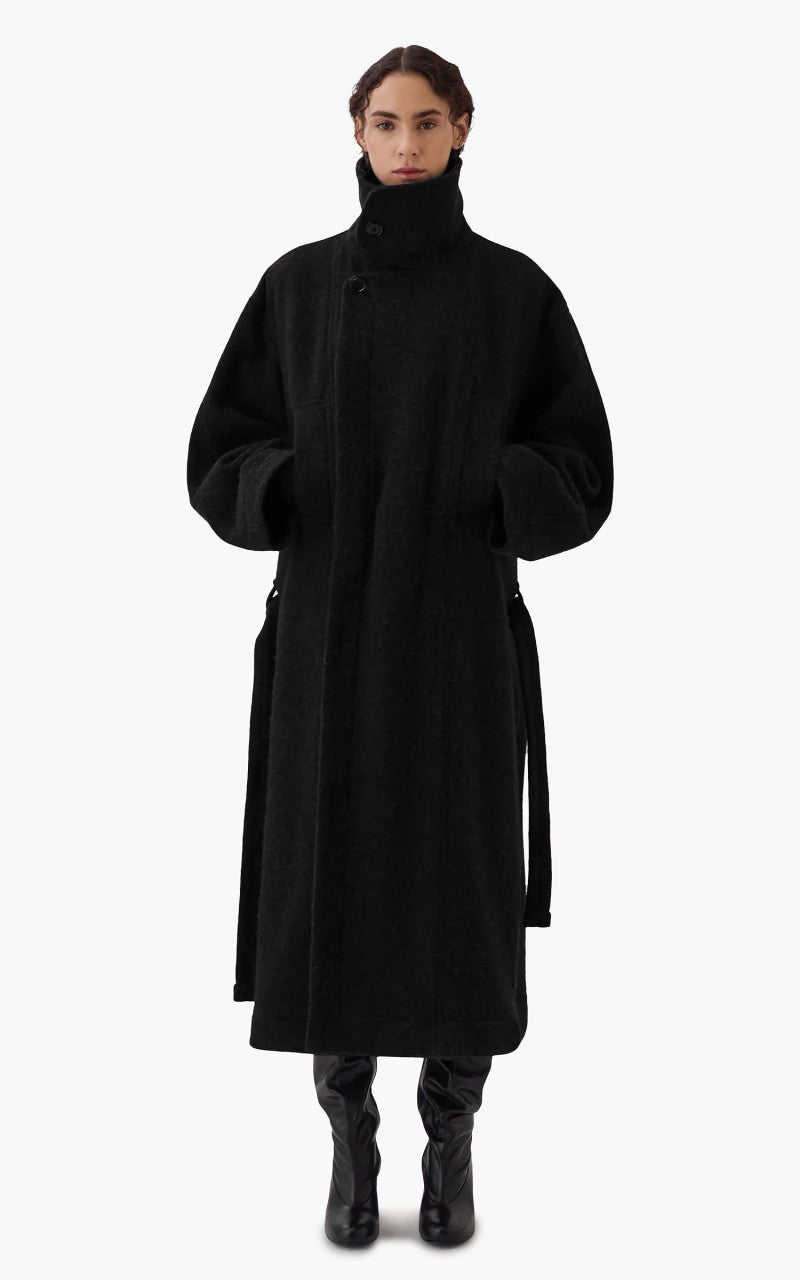 Lemaire Bathrobe Coat Soft Alpaca Wool Black