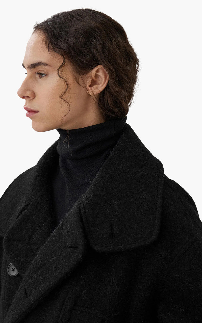 Lemaire Bathrobe Coat Soft Alpaca Wool Black