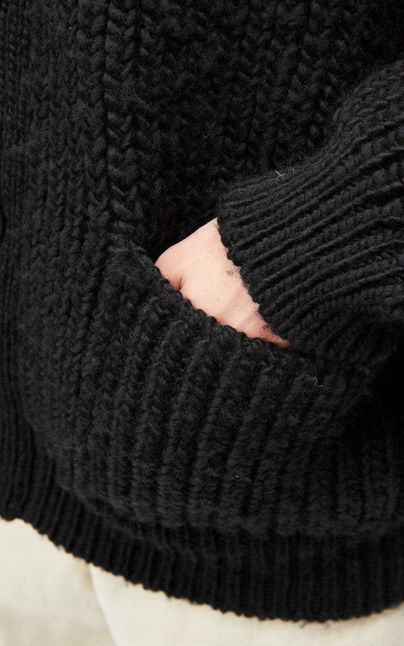 Lemaire Chunky Cardigan Wool Black