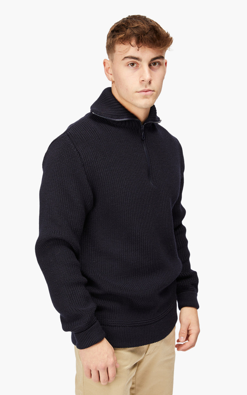 Leuchtfeuer-Strickwaren Commodore Knit Troyer Navy