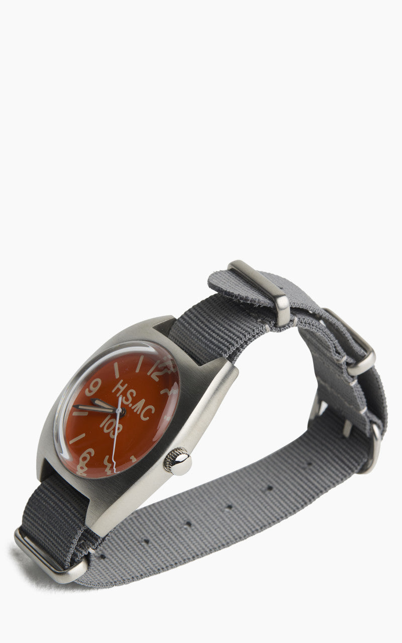 M.R.M.W. Royal Army H.S. W10 Air Force Watch Orange Dial Grey Nylon Strap