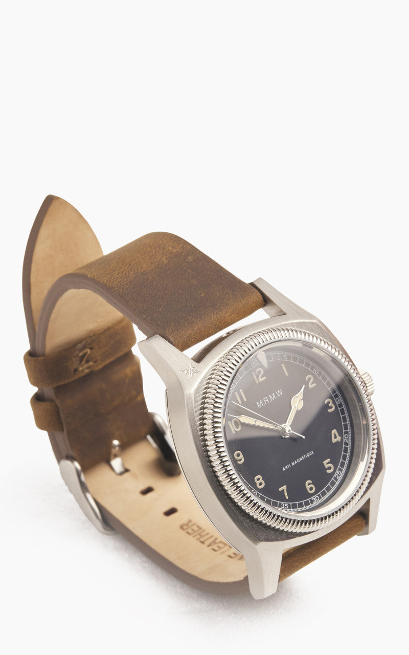 M.R.M.W. Majetek Big Turtle 3 Hands Leather Strap Black