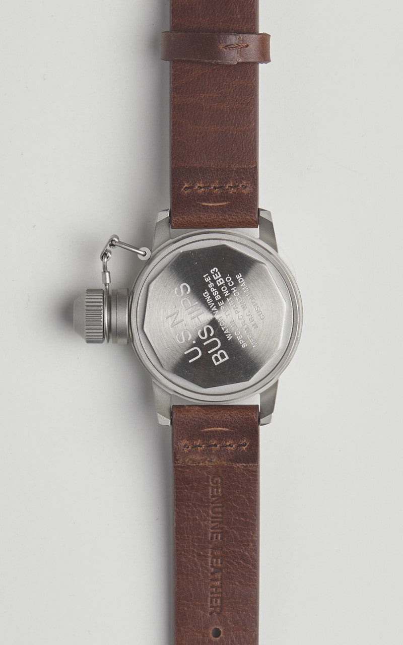 M.R.M.W. Buships Military Watch Leather Strap Black