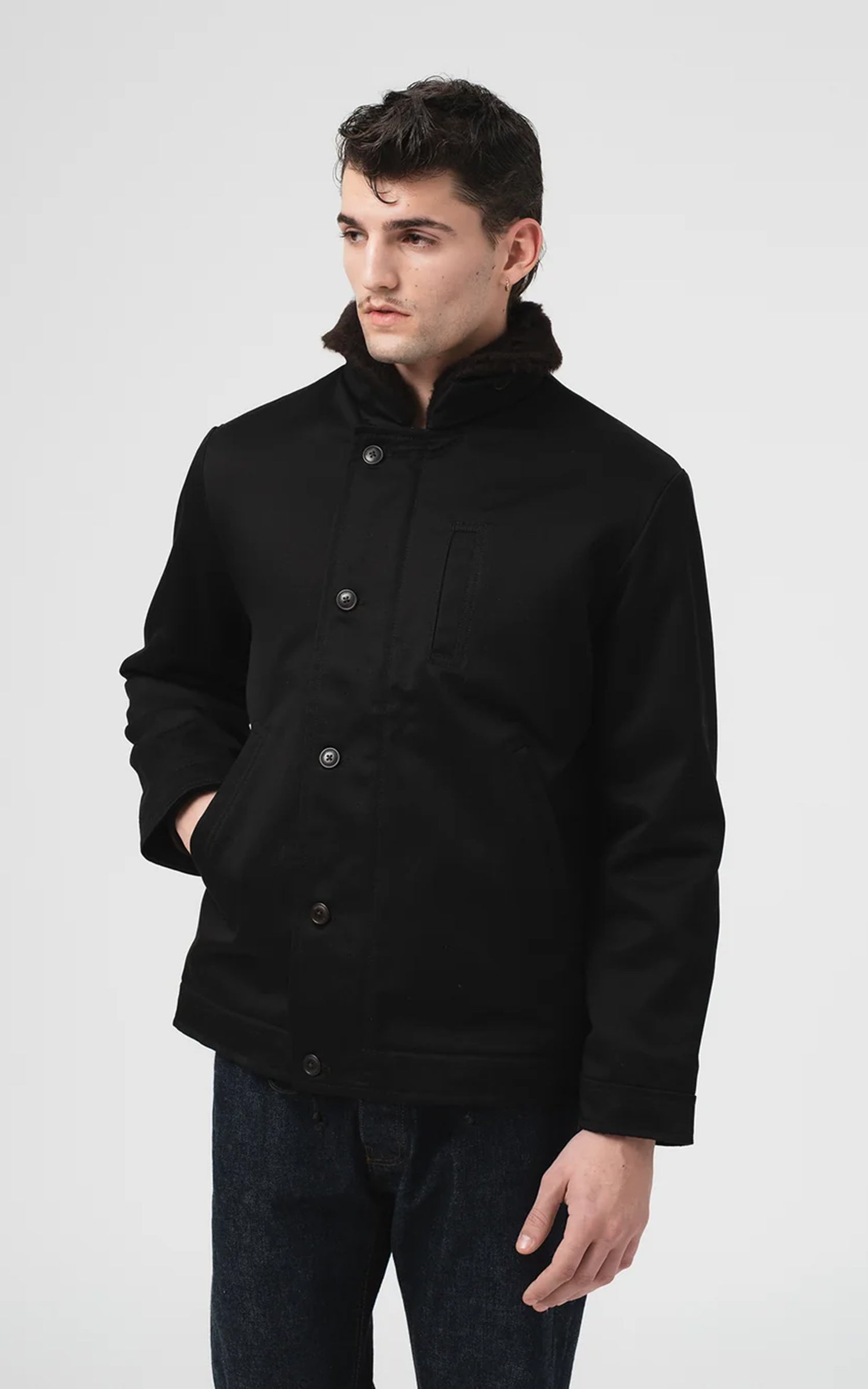 Eat Dust Deck Jacket Bedford Cords Black