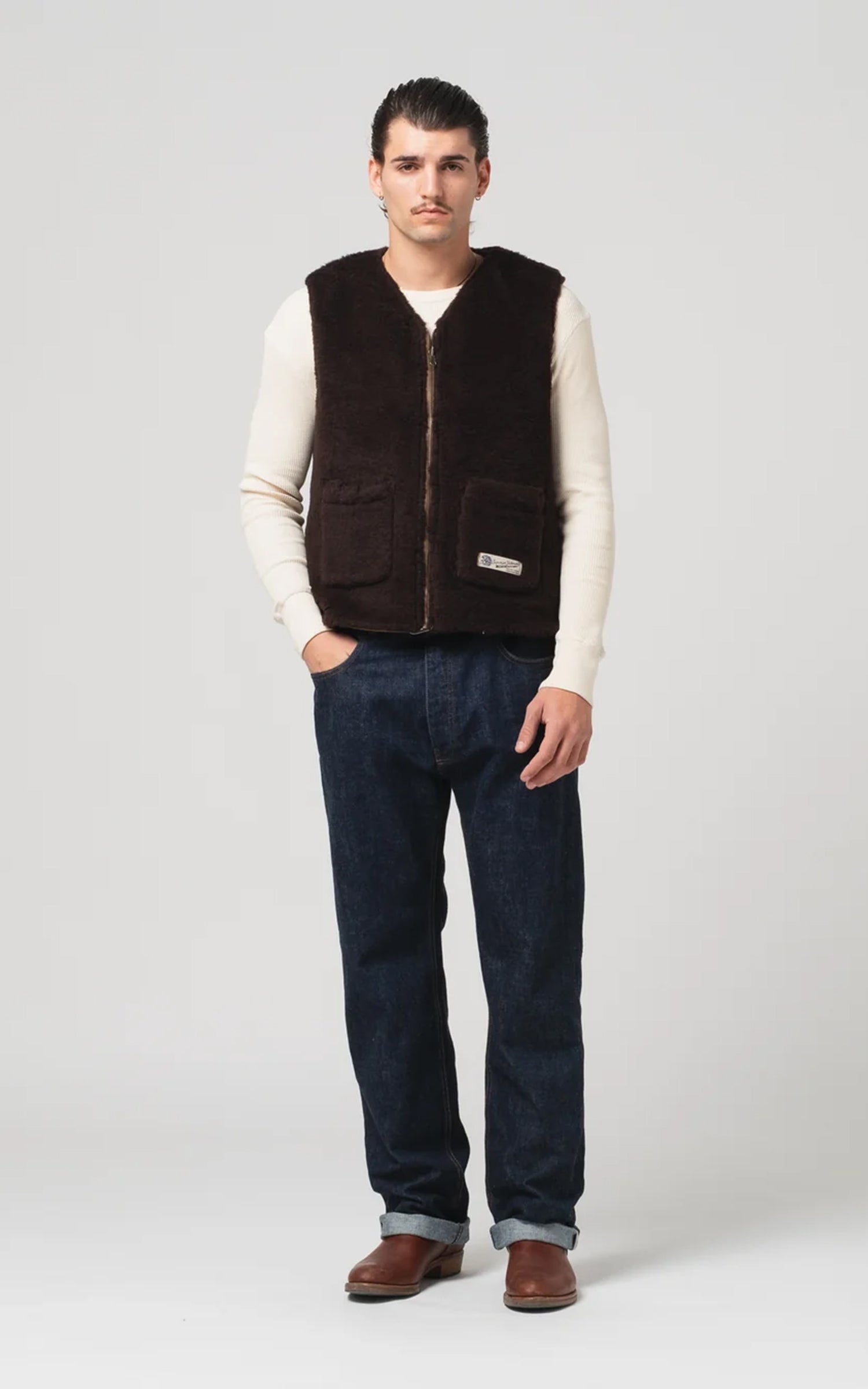 Eat Dust Deck Vest Bedford Cords Drap