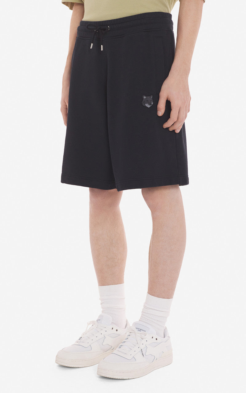 Maison Kitsuné Bold Fox Head Patch Oversize Jog Shorts Black