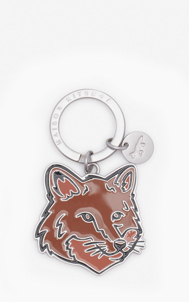 Maison Kitsuné Bold Fox Head Keyring Tobacco