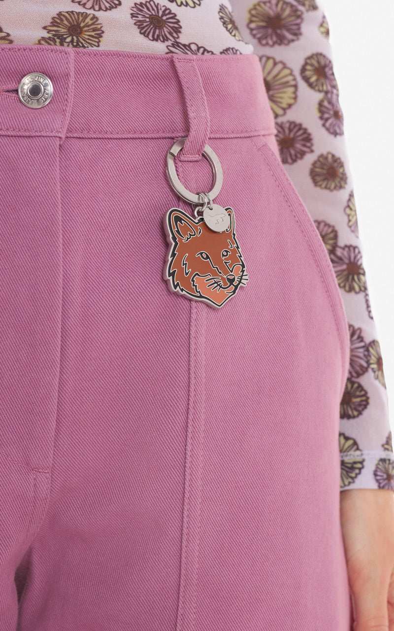 Maison Kitsuné Bold Fox Head Keyring Tobacco