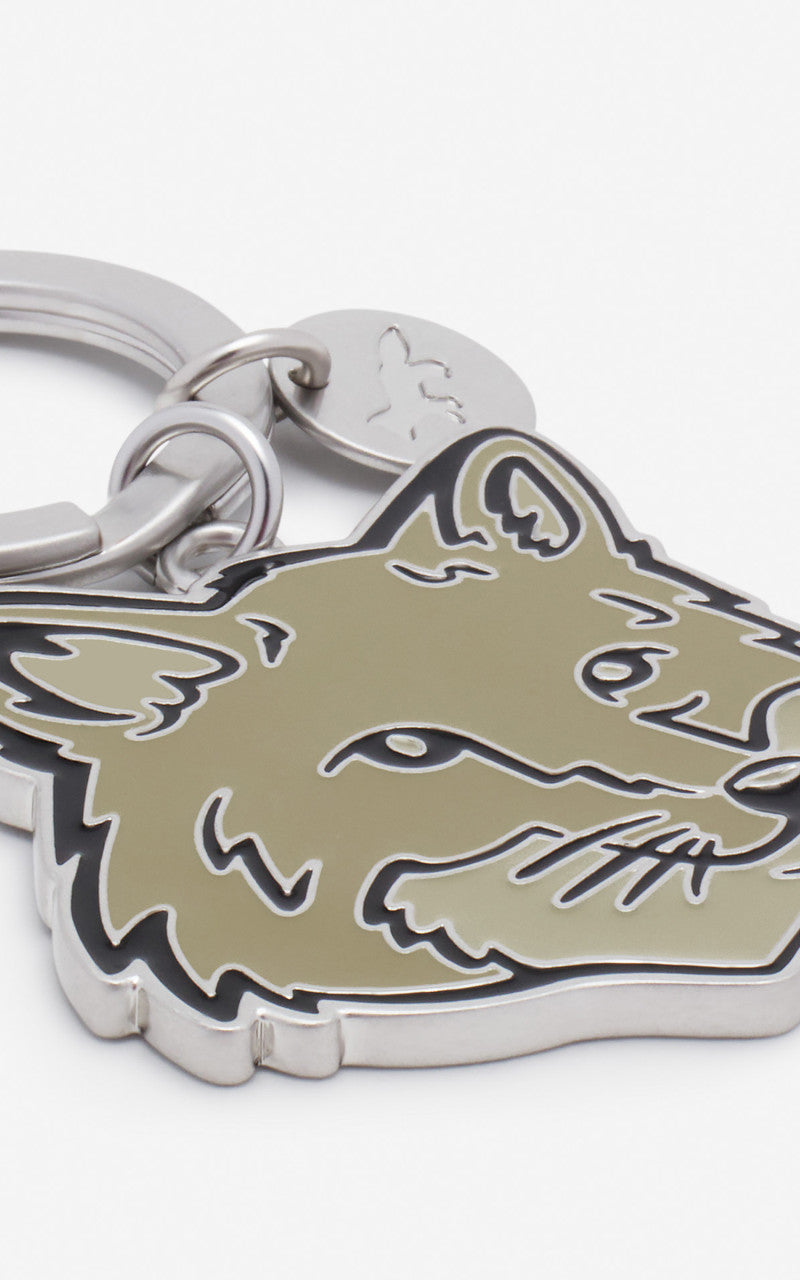 Maison Kitsuné Bold Fox Head Keyring Canvas