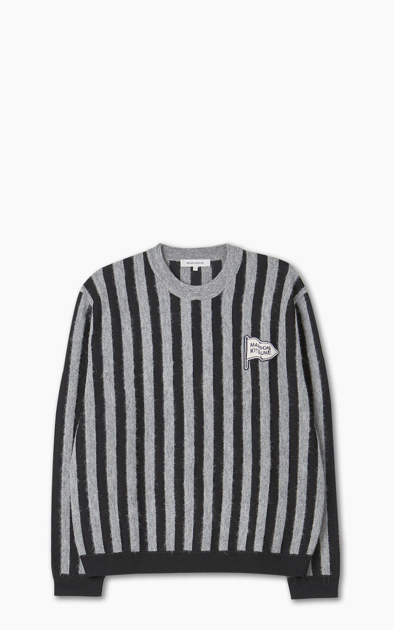 Maison Kitsuné Striped Comfort Jumper Black/Stone Stripes