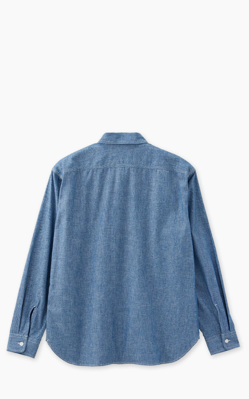 Momotaro Jeans MALS1001 Triple Stitch L/S Chambray Shirt Indigo 5oz
