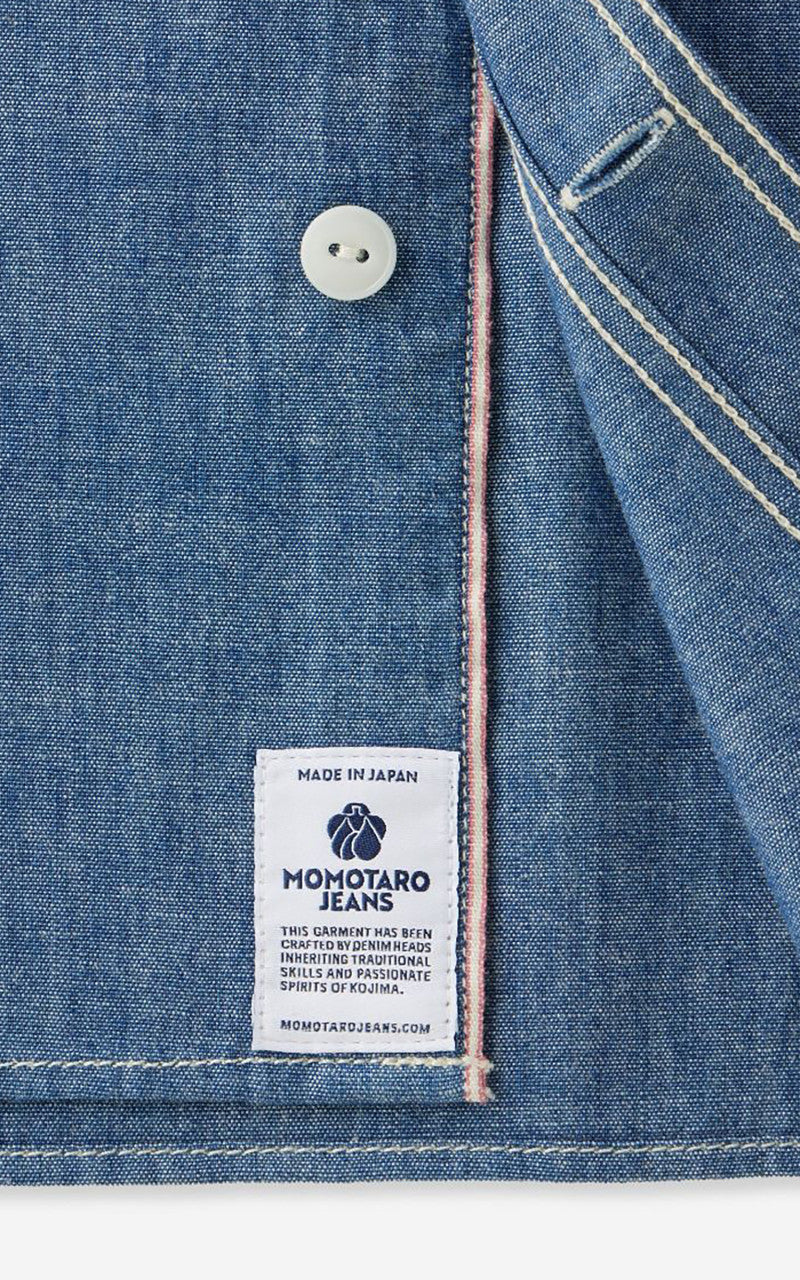 Momotaro Jeans MALS1001 Triple Stitch L/S Chambray Shirt Indigo 5oz