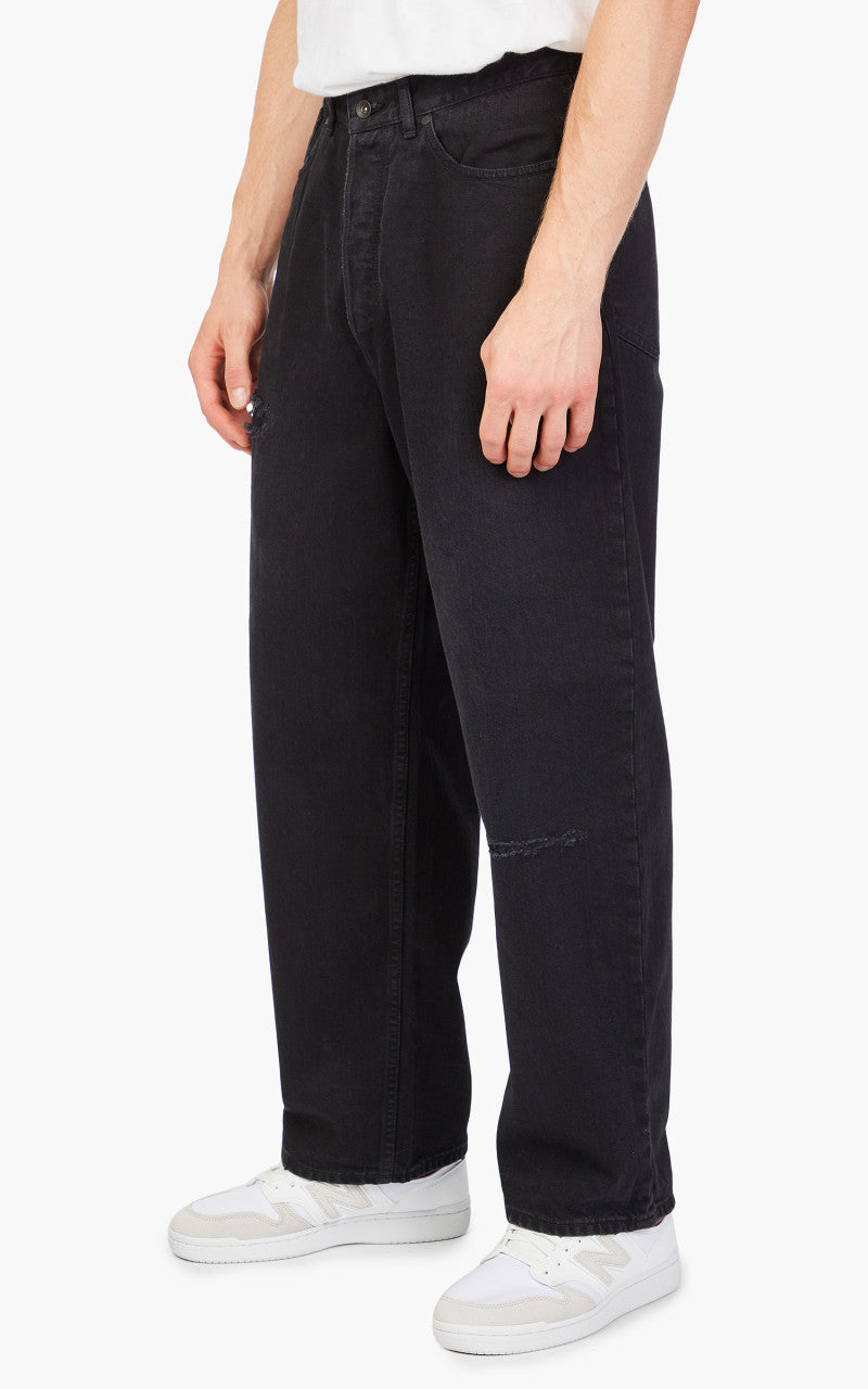 Markaware 'Marka' Straight Fit Jeans 12oz Black Damaged & Repaired