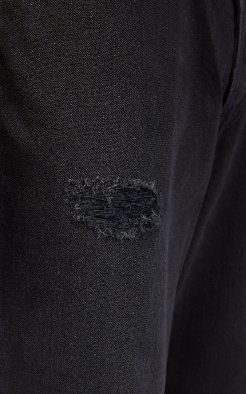 Markaware 'Marka' Straight Fit Jeans 12oz Black Damaged & Repaired