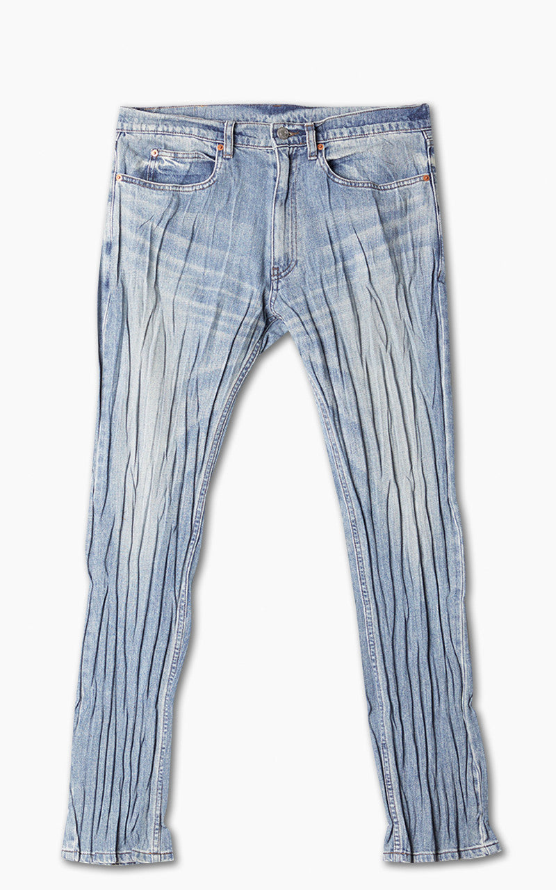 Martine Rose Crinkle Straight Leg Jeans Blue