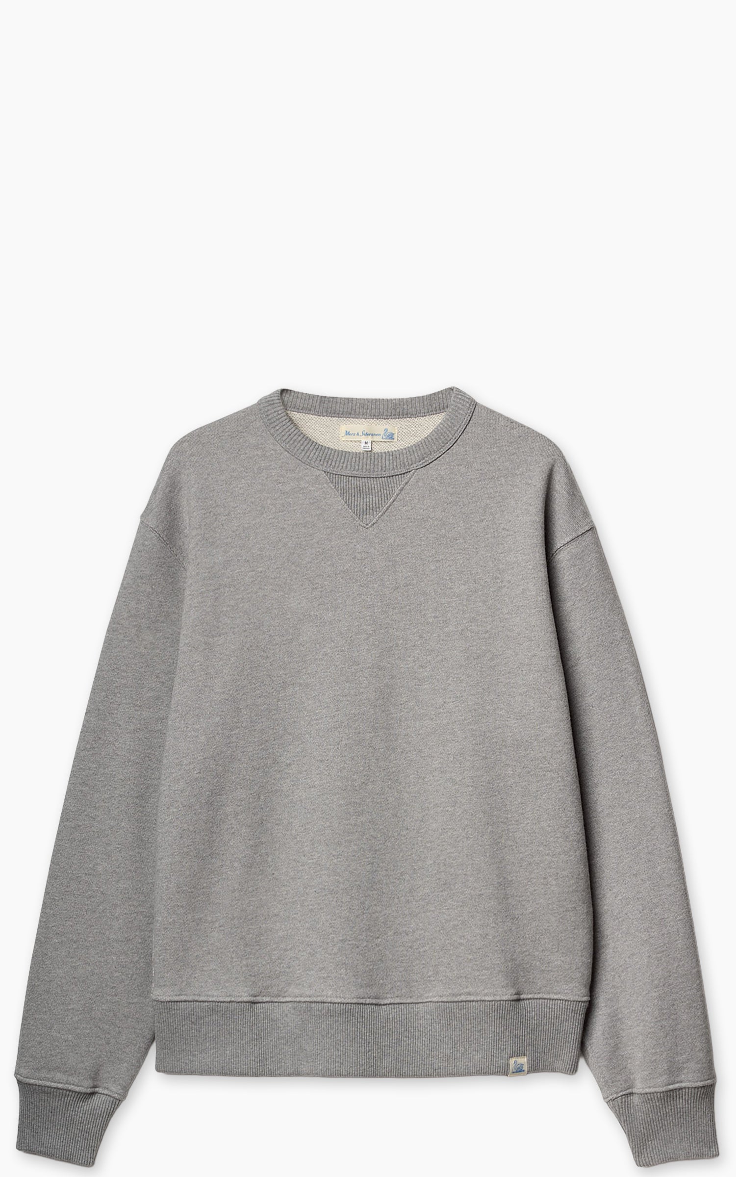 Merz b. Schwanen CREW02 Authentic Fleece Classic Fit Sweatshirt Grey Melange