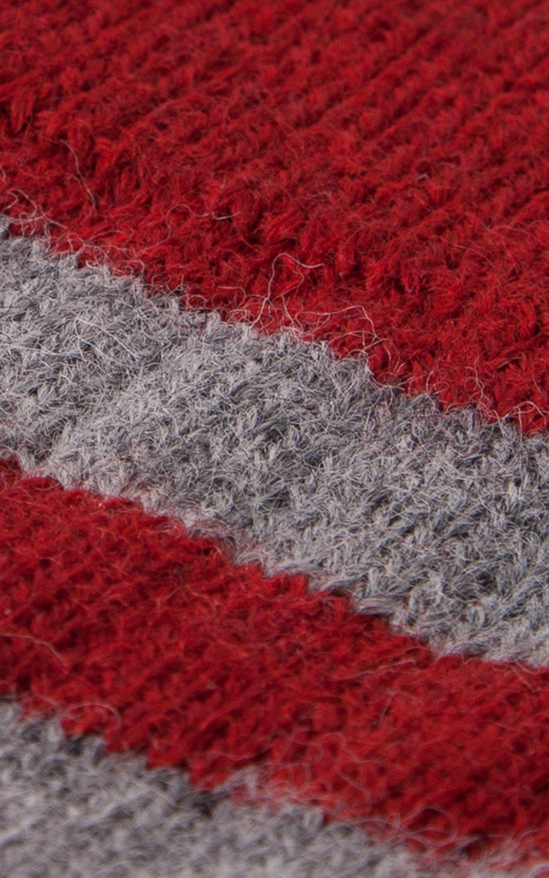 Merz b. Schwanen S76 Ringel Socks Dark Red / Grey Melange