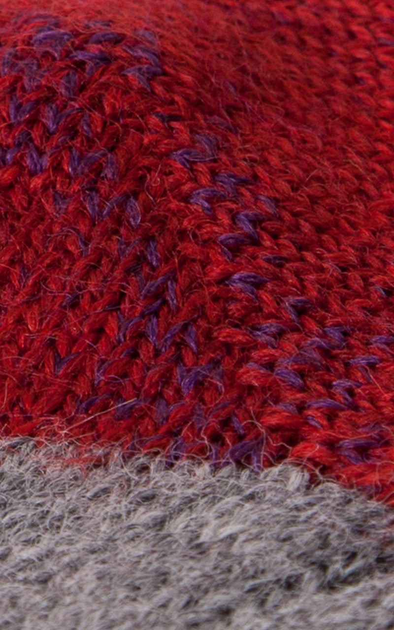 Merz b. Schwanen S76 Ringel Socks Dark Red / Grey Melange